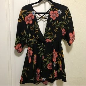 Vici Black Floral Romper